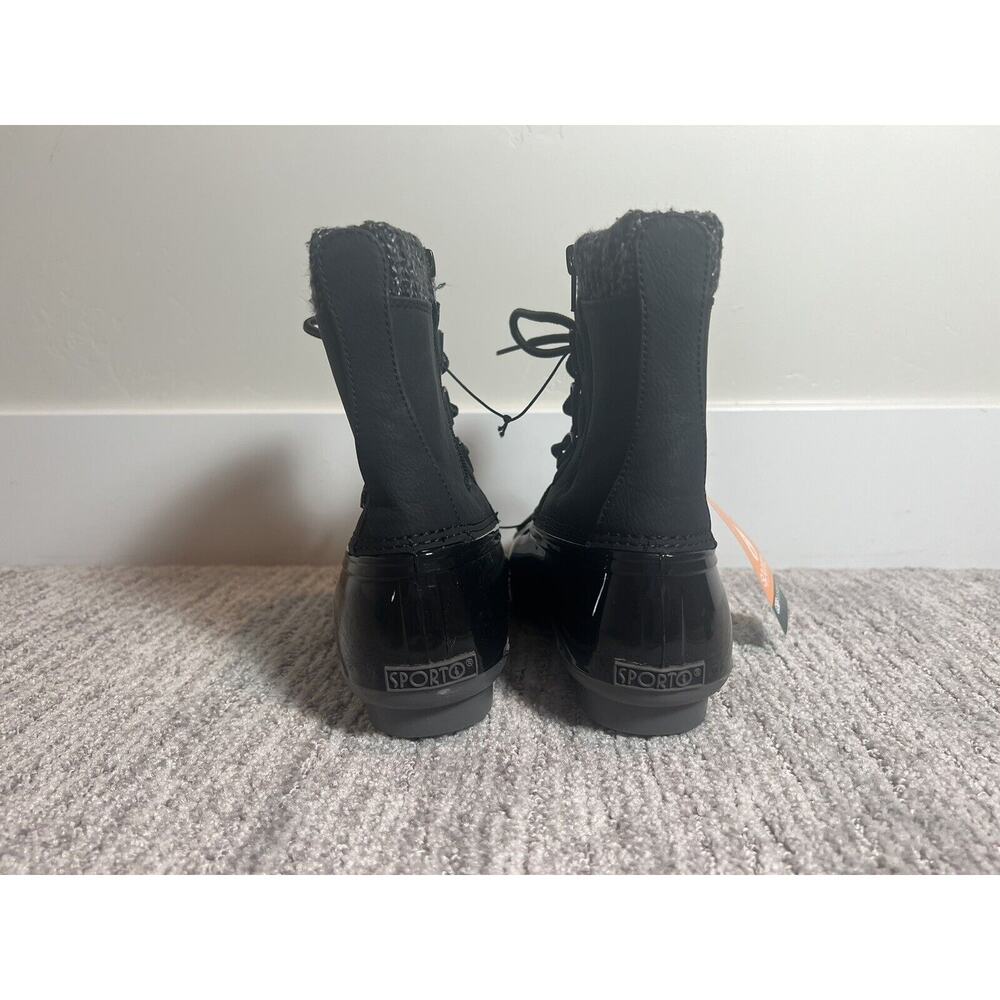 Women’s Boots Size 7M SPORTO LILIA WEATHER DUCK BOOT Black Rubber - Picture 5 of 8